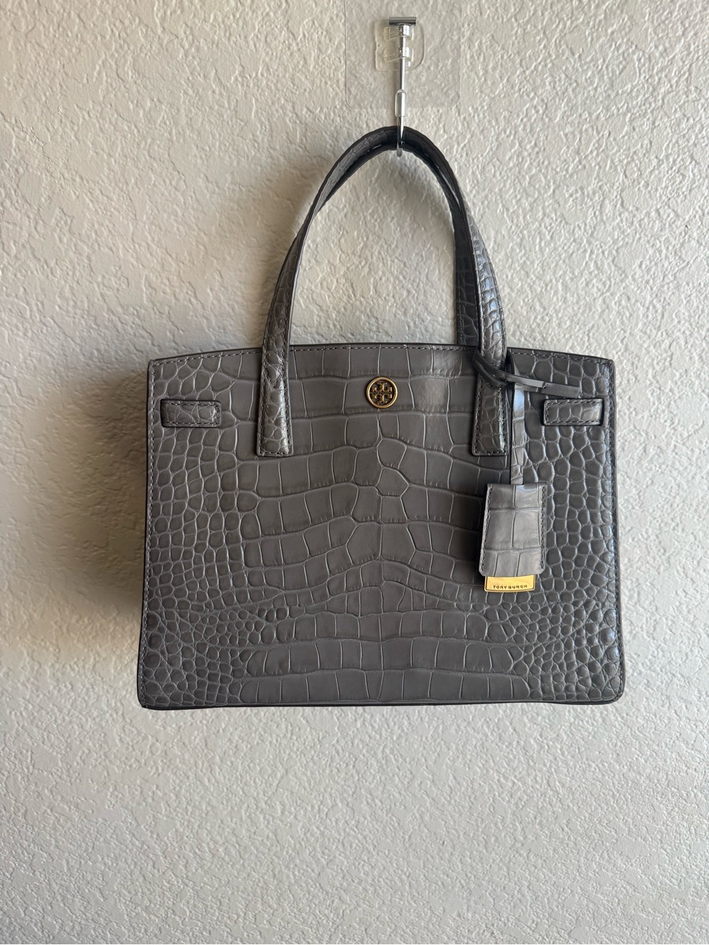 Tory Burch Walker Small Croc Embossed Satchel